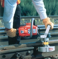 Rail Grinder prepares rail for welding.