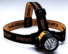 Headlamp provides variable distance lighting.