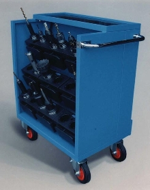 Wagon and Cabinet accommodate HSK type tool holder inserts.