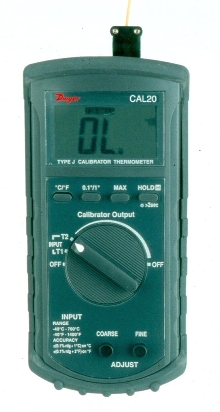 Thermocouple Calibrator measures Type K output values.