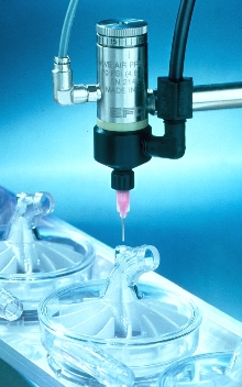 Dispense Valve applies precise amounts of UV-cure adhesive.