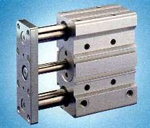 Pneumatic Cylinder features two rigid guide rods.