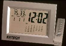 Hygrometer includes clock and calendar functions.