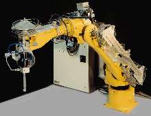 Robot is equipped for water jet cutting applications.