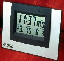 Alarm Clock shows time, date, temperature, and humidity.