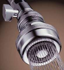 Showerhead conserves water through design.