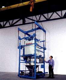 Bulk Bag Discharger obviates forklifts and conveyors.