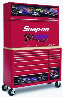 Tool Storage Units have custom paint and racing graphics.