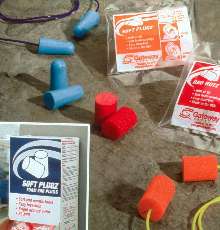 Earplugs offer noise reduction ratings of 29-31 NRR.