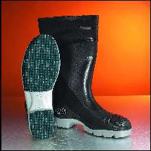 Footwear provides slip resistance in slick conditions.