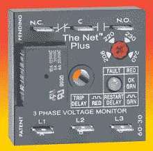 Three Phase Voltage Monitor comes in 2 x 2 in. package.