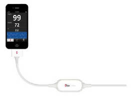 Pulse Oximeter operates via iPhone, iPad, and iPod Touch.