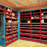 Custom Shelving Systems store power transmission components.