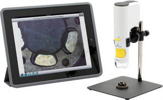 Portable Microscope shares wirelessly with tablets and phones.