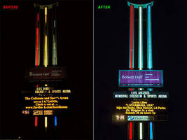 L.A.'s World-Renowned Memorial Coliseum Freeway Sign Upgrades to LED T8's