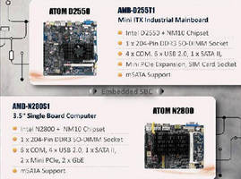 Embedded SBCs feature Intel Atom processors.