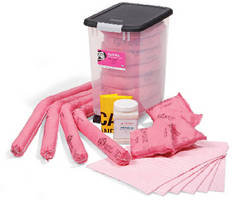 Hazmat Spill Kit comes in see-through container.