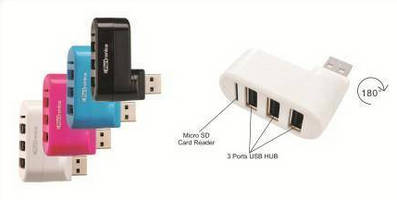 USB Hub, Card Reader Combo has rotatable design.