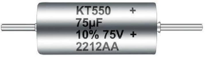 Tantalum Through-Hole Capacitors feature 75 V rating.