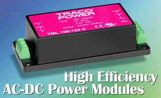 AC/DC Power Modules have high-efficiency, encapsulated design.