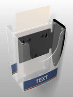 Brochure Holder attaches to flat or curved surfaces.