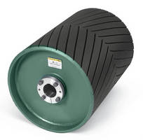 Conveyor Pulleys feature wear-resistant rubber compound.