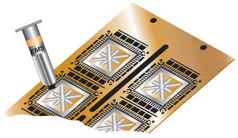 Conductive Adhesive bonds components to circuit boards.