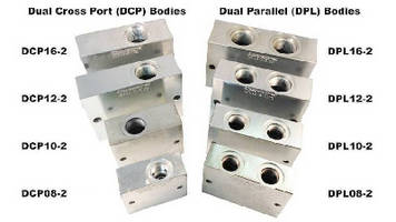 Hydraulic Valve Bodies accept two 2-way cartridges.