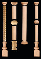 Wood Columns add ornamentation to fixtures.