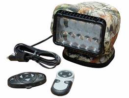 Remote Control LED Hunting Spotlight has magnetic mounting base.