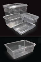 Clear Storage Boxes aid food storage, inventory management.