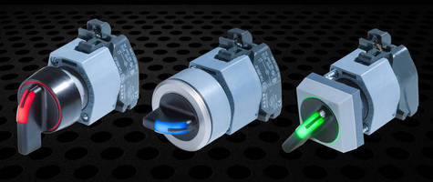 Ergonomic IP67 Selector Switch offers optional LED illumination.