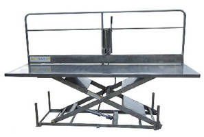 Stainless Steel Scissor Lift includes safety rail.