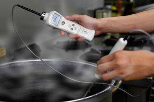 Data Logger checks food temperature with push of button.
