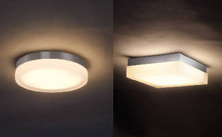 LED Luminaires mount as ceiling fixture or wall sconce.