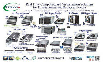 Supermicro® Real Time Computing and Visualization Solutions for Broadcast Media and UHD 4K/8K on Exhibit at NAB 2014