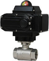 Automated 2-Piece NPT Ball Valve has stainless steel construction.