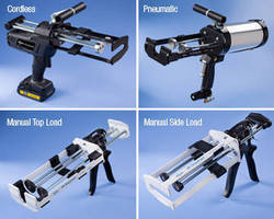 Manual, Pneumatic, Cordless Guns dispense 2-component adhesives.