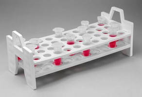 Polypropylene Rack accommodates 5 ml centrifuge tubes.