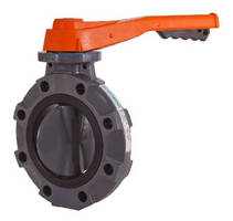 Butterfly Valve features one-piece thermoplastic body.