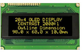 White Character OLED Display suits battery-operated applications.