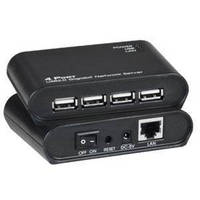USB over IP Extender connects Windows PCs to 4 USB devices.