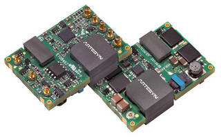 Regulated DC/DC Converters pack 85 W in 1/16th brick package.