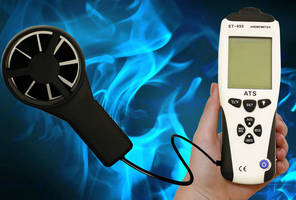 Hand-Held Anemometer measures air speed, volume, and temperature.