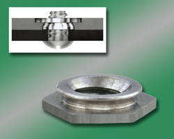 Self-Clinching Flush Nuts install into stainless steel sheets.