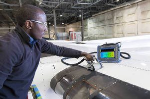 Phased Array Wheel Probe inspects composite materials.