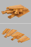Wooden Serving Boards create rustic display atmosphere.