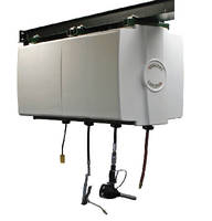 Overhead Cabinets protect and conceal hoses and reels.