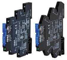 Solid State Interface Relays switch loads up to 240 Vac.