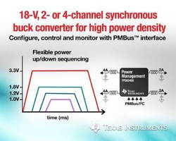 Synchronous Buck Converter features PMBus(TM) digital interface.